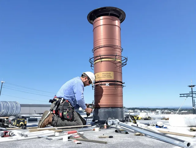 Installed chimney liner by Stafford Chimney Sweep in Stafford, CT