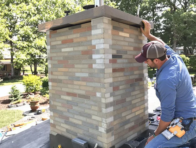 Stafford Chimney Sweep completing a modern chimney remodel in Stafford, CT