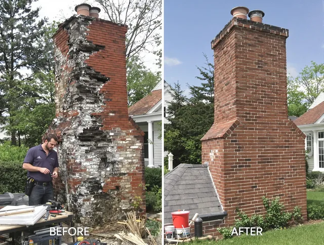 Stafford Chimney Sweep performing a full chimney restoration in Stafford, CT