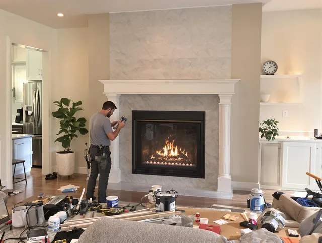 Newly installed fireplace by Stafford Chimney Sweep in Stafford, CT
