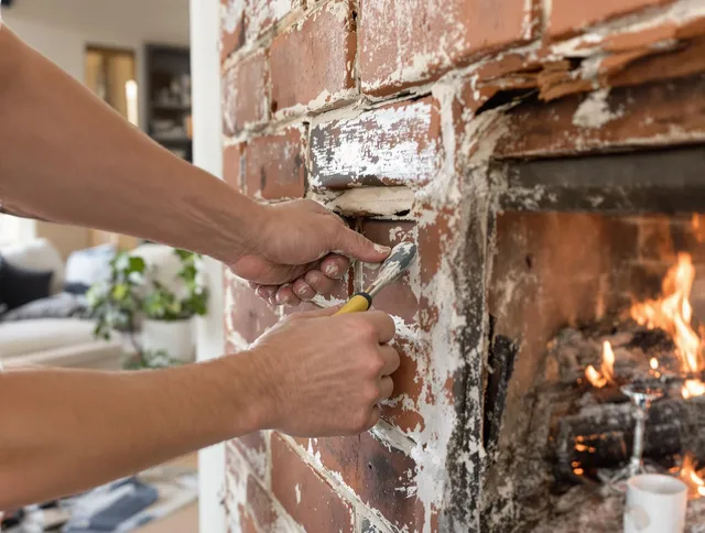 Routine fireplace repair by Stafford Chimney Sweep in Stafford, CT